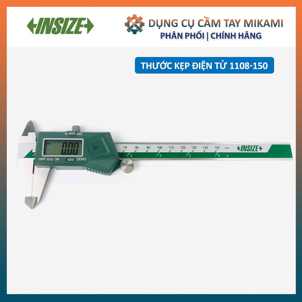 Thước kẹp điện tử INSIZE 1108 hàng chính hãng, độ bền cao, đo chính xác, thân thước cặp thép hợp kim cứng