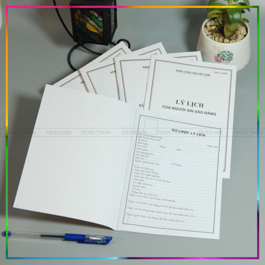 LÝ LỊCH ĐẢNG VIÊN mẫu 1-HSĐV ( Loại 24 trang, 28 trang và loại 32 trang ) - CHUẨN MẪU