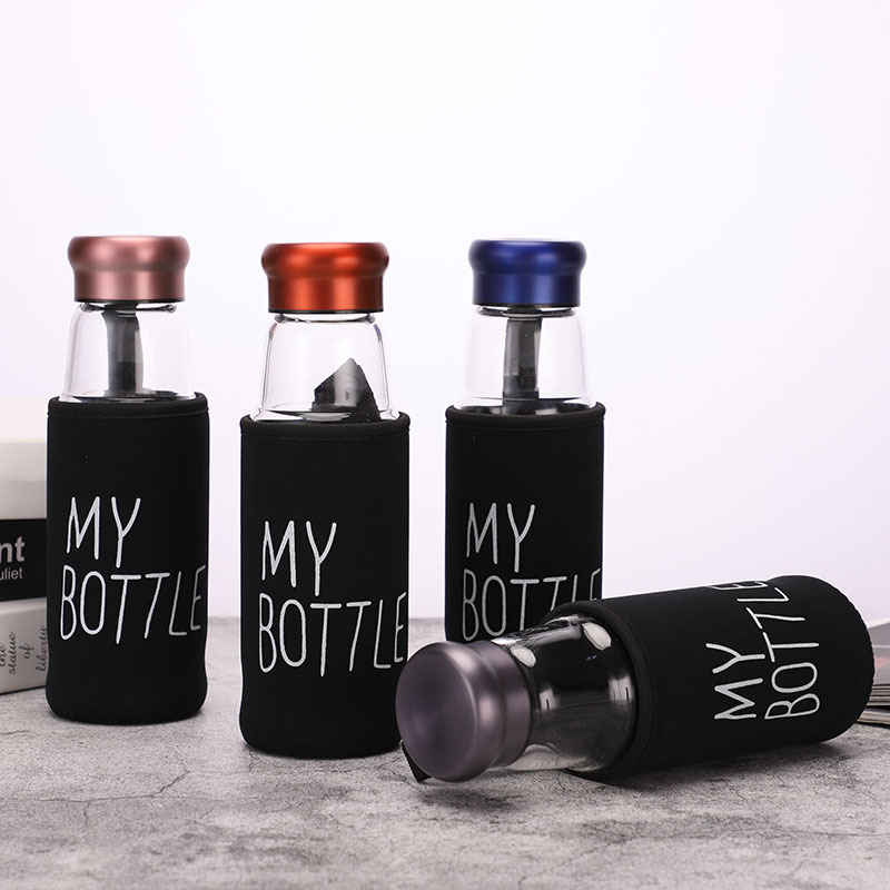 Bình thủy tinh đựng trà my bottle 550ml chai detox có túi