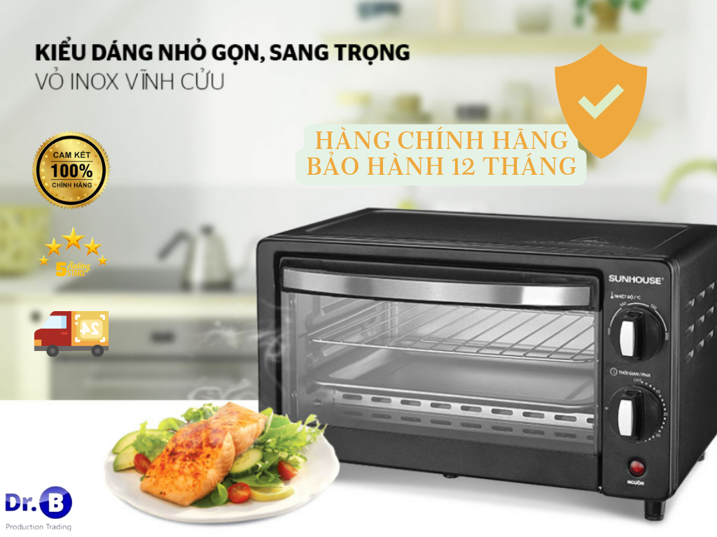 Lò nướng Sunhouse 4206 dung tích 10l bảo hành chính hãng 12 tháng