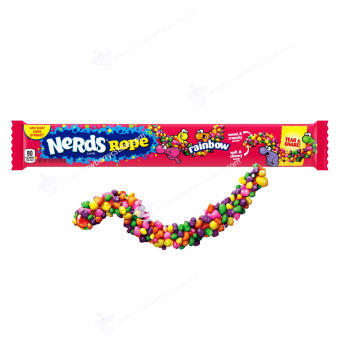 Kẹo Trái Cây Cầu Vồng Dạng Dây Nerds Rainbow Rope Chewy Candy, Gói 26g (0.92 Oz.)