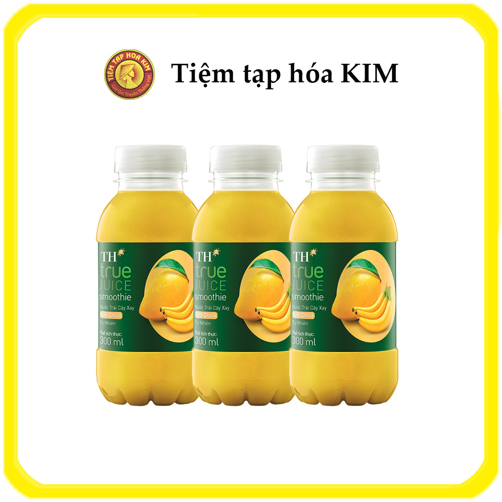 Nước Trái Cây Xay Xoài Chuối Tự Nhiên Th True Juice Smoothie Chai 300Ml