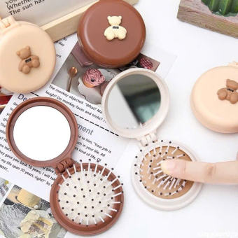 Lược chải đầu gập gọn có gương