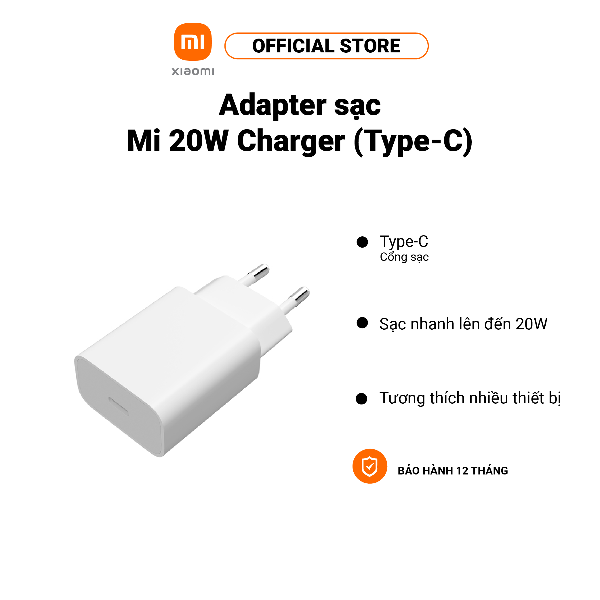 Củ sạc mi 20w charger