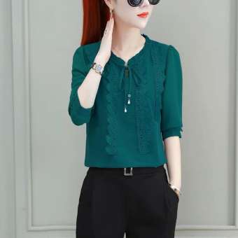 Áo kiểu nữ cổ bèo phối ren cực đẹp cực sang cho phái đẹp