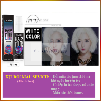Xịt Đổi Màu Tóc Tạm Thời Màu Trắng Sevich 30ml/Chai Cá Tính