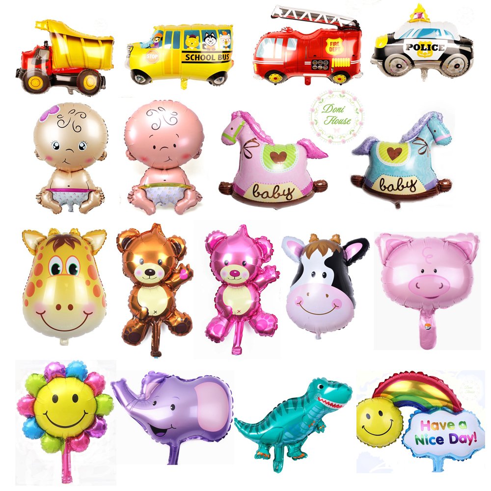 Bong Bóng Kiếng Lá Nhôm Bạc Hình Xe, Em bé, Xe nôi, Hình Thú Cho Bé Chơi Và Trang Trí Tiệc Sinh Nhật - Doni House