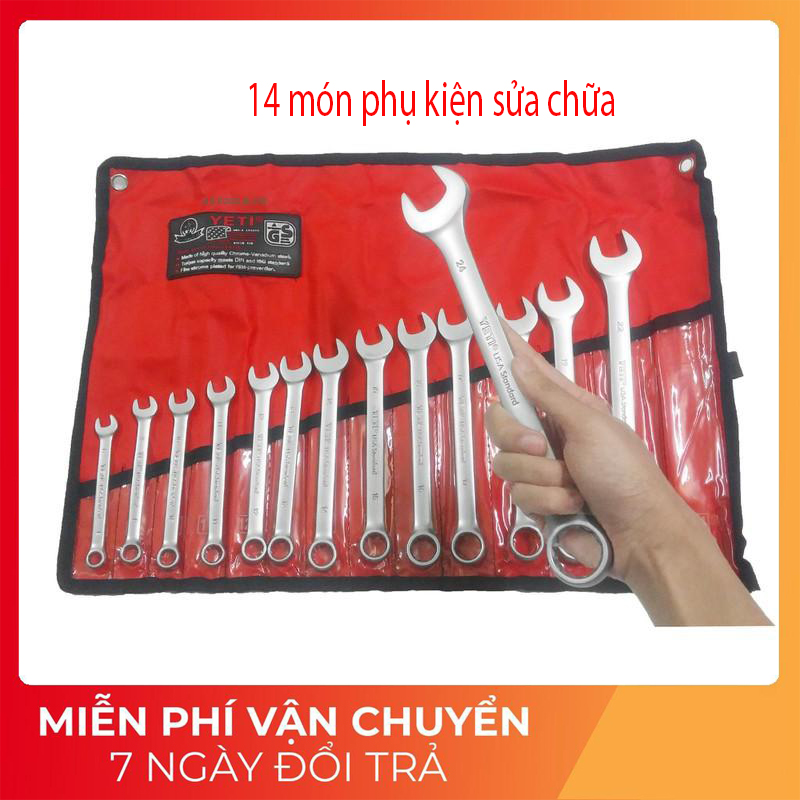 Bộ cờ lê 14 món sửa xe - bộ dụng cụ sửa chữa 14 chi tiết từ 8-24mm
