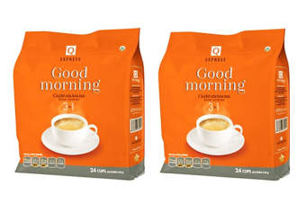 Combo 2 bịch Cafe sữa hòa tan 3 in 1 GOOD MORNING uống liền Trần Quang (480g 1 bịch)