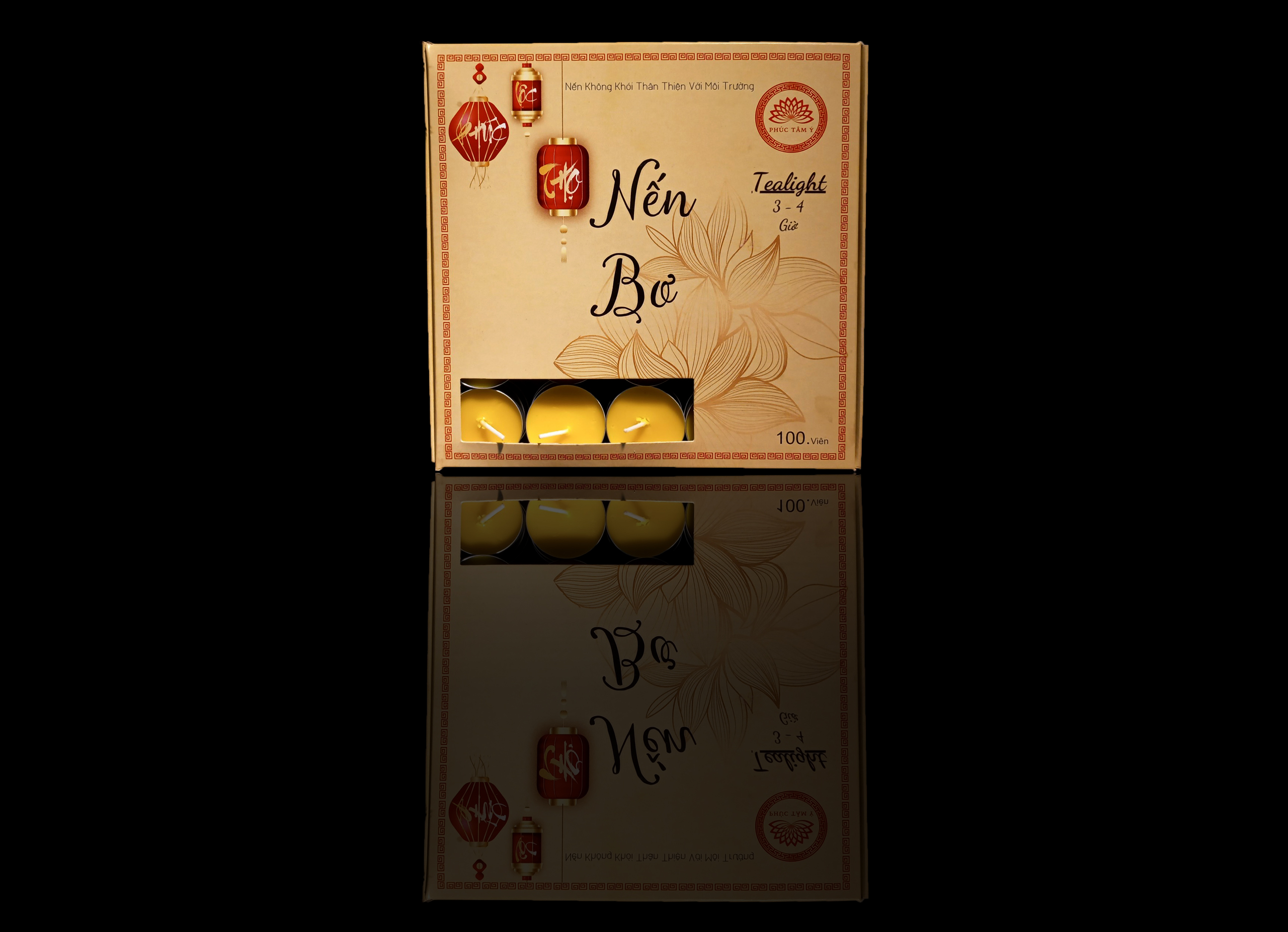 100 Viên Nến Bơ Tealight Không Khói, không mùi, Thời gian cháy từ 3-4 giờ, giá bán tận nơi sản xuất.