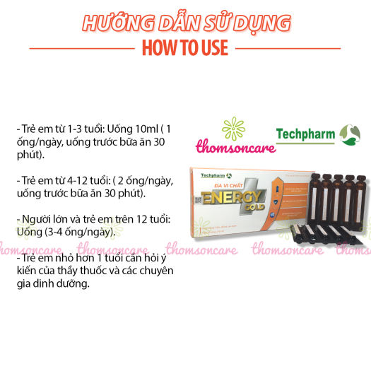 Energy Gold Đa vi chất Hộp 20 ống - bổ sung vitamin, hỗ trợ tăng sức đề kháng cho bé, tăng miễn dịch cho trẻ