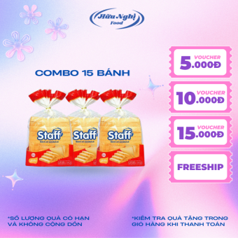 COMBO 15 Bánh mì sandwich Staff lát mềm 275g - Date 14 ngày