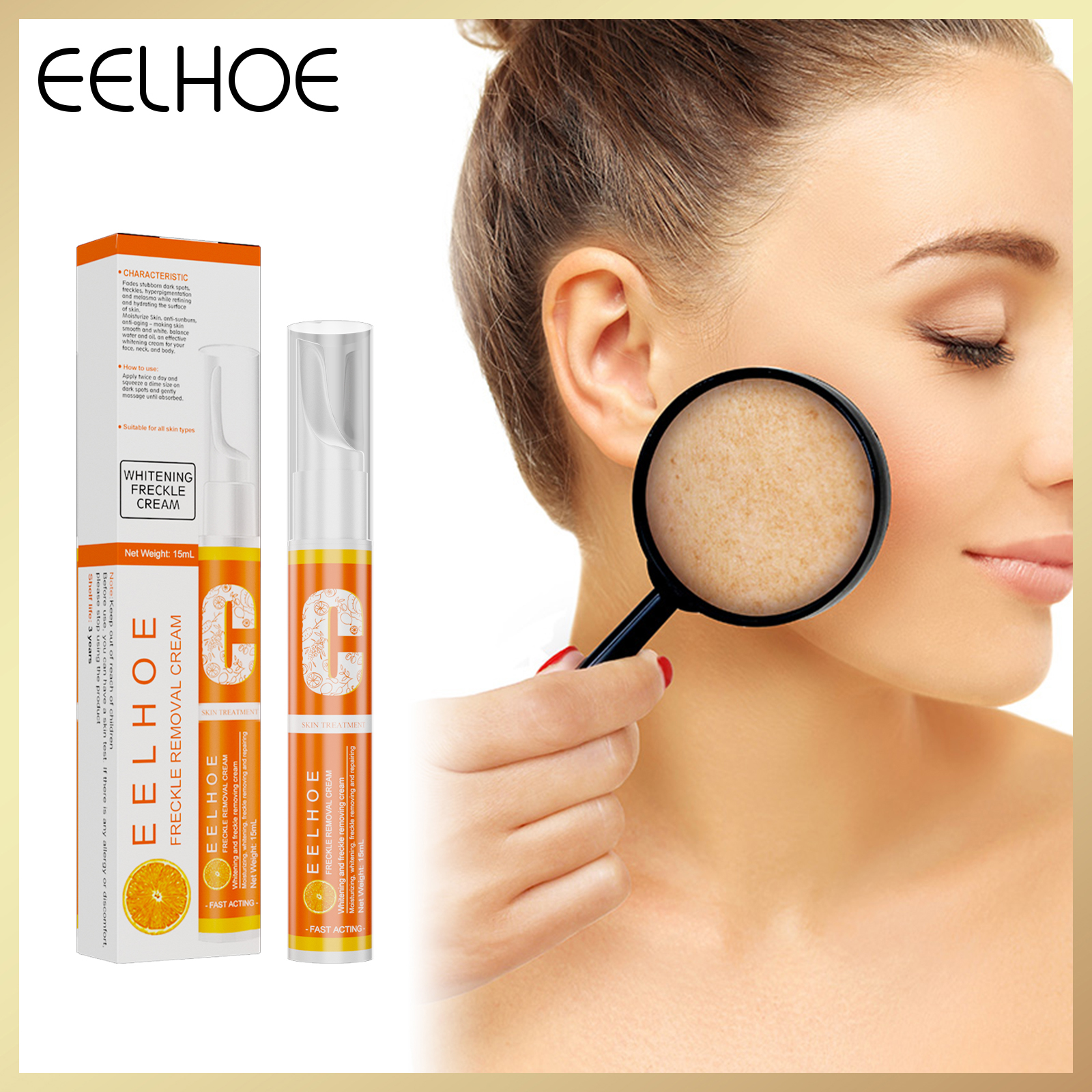 Gambar Eelhoe Vitamin C Freckle Removal Cream Instant Blemish Removal Gel VC Whitening Cream Brighten Moisturizer Effectively Remove Pigmented Melanin Spots Anti Freckle Pen?15ml?