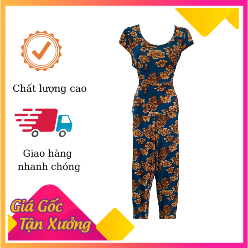 Đồ bộ dài ống ôm trung niên mặc mát ở nhà mùa hè chất liệu thun lạnh 🌺size s5 65kg 75kg vùa 🌺chọn màu ngẫu nhiên.