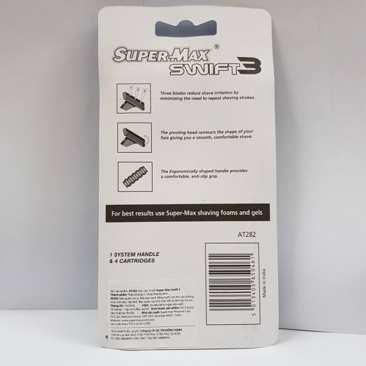 Dao cạo 3 lưỡi super-max swift 3 AT282