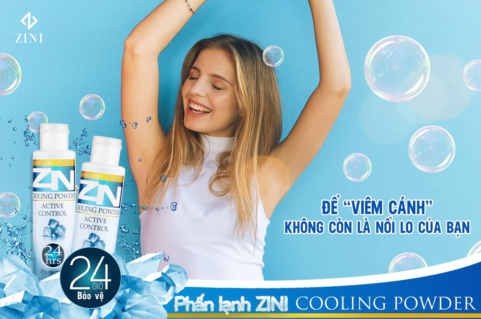 Phấn lạnh 24h zn – phấn lạnh zn khử mùi hôi nách & chân