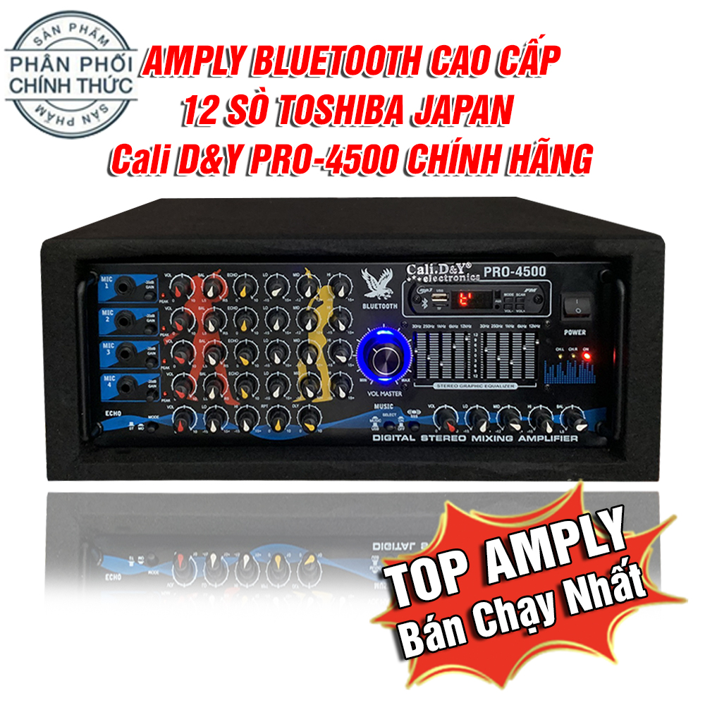 Âm Ly 12 SÒ LỚN Amply kết nối Bluetooth Cali.D&Y PRO-4500 Ampli bản nâng cấp cực mạnh, Karaoke gia đình nhà hàng sân khấu hội trường