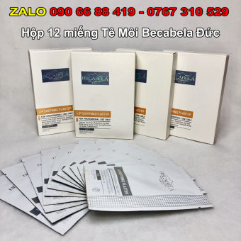Tê Dán Môi Becabela chính hãng Đức - Tê môi Becabela phun xăm không đau không sưng - Miếng ủ Môi Becabela - Tê miếng cho môi phun xăm Becabela hộp 12 miếng - Tê Becabela giảm đau phun xăm môi