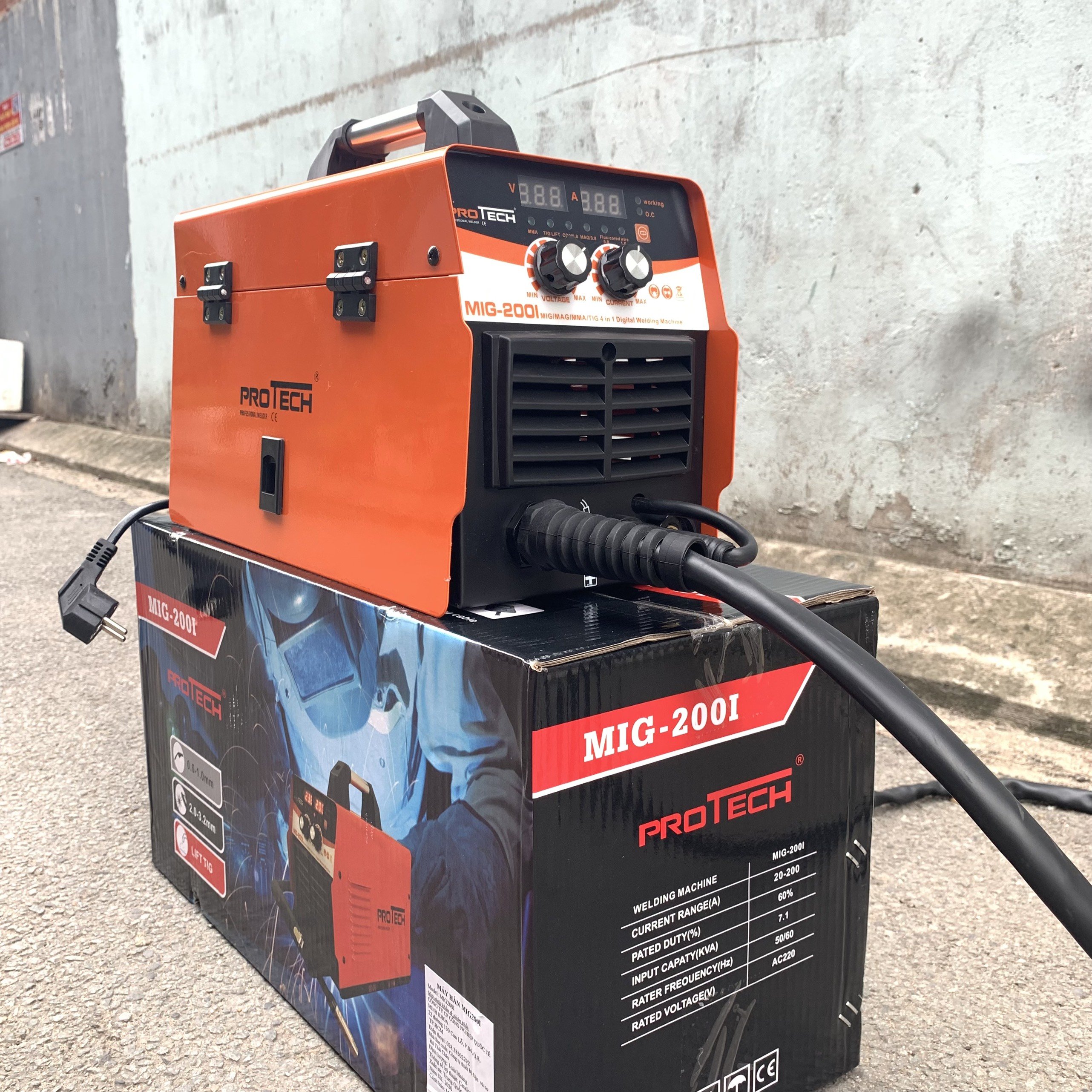 Máy hàn mig protech 200i - 4 chức năng mig/mag/lift tig/mma - phụ kiện đầy đủ