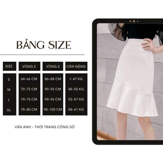 Mua Chân váy công sở váy đuôi cá bigsize CRDCV21 màu đen dài 70cm - Đen,6-XL  tại pyenstore | Tiki