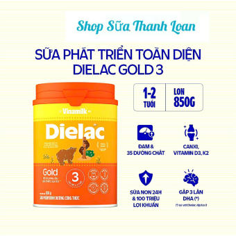 (MẪU MỚI CÓ TÍCH ĐIỂM) SỮA BỘT VINAMILK DIELAC ALPHA GOLD IQ 3 850G.