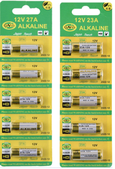Pin Alkaline 23A 27A 12V GN cho cho cửa cuốn, chuông cửa, công tắc điều khiển từ xa RF,bút trình chiếu