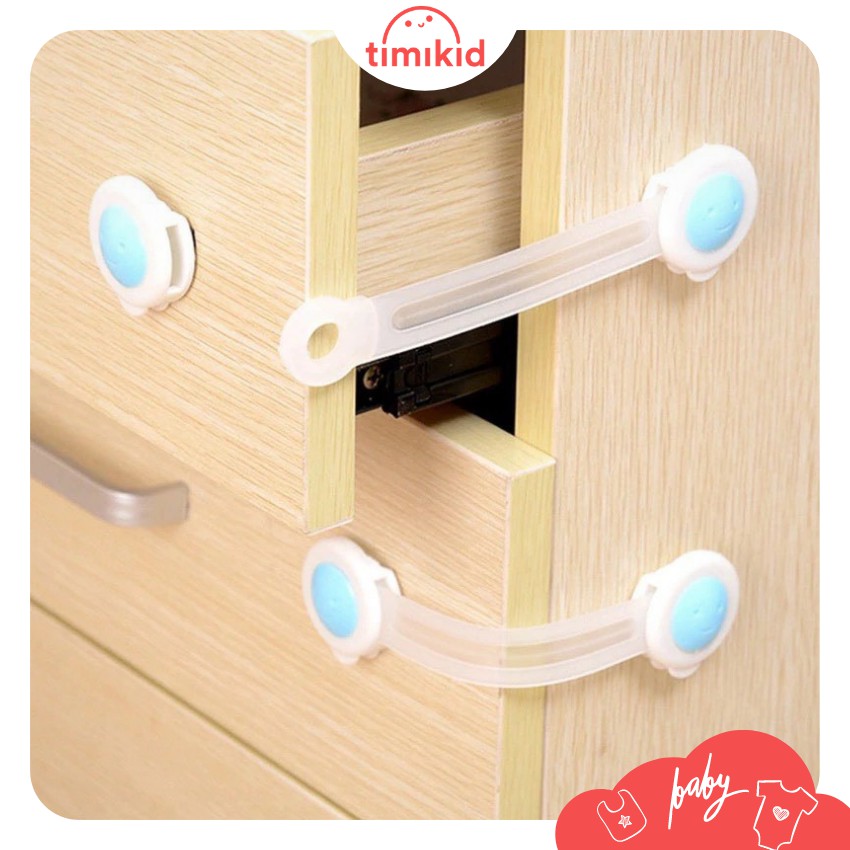 Set 2 Khóa Tủ Lạnh, Ngăn Kéo, Nhà Vệ Sinh, Cửa Ra Vào An Toàn Cho Bé - Timikid Store - khóa cửa, khóa tủ an toàn cho bé, dây đai khóa tủ