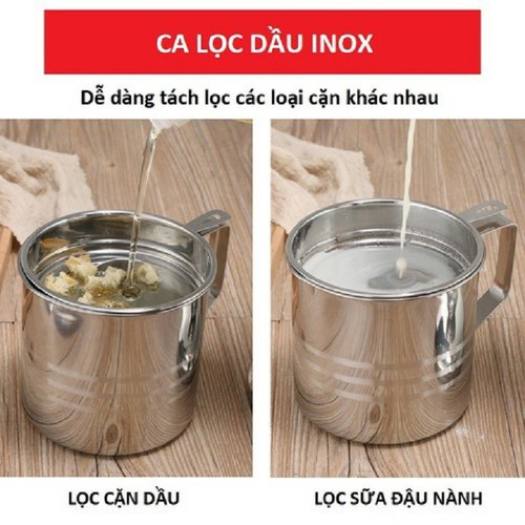 Ca Lọc Dầu Inox 304 Không Thấm Lọc Dầu Cực Trong ,Không Để Lại Cặn,Nguyên Chất Dầu Không Đen