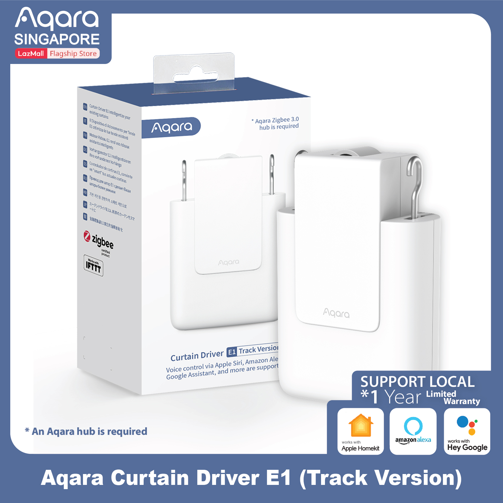 Aqara - Motore Zigbee 3.0 per tende Aqara Curtain Driver E1 (Track Version)