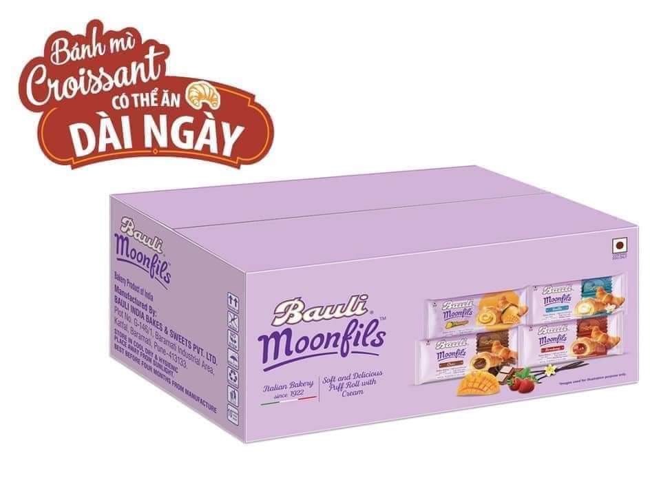 Chính hãng 1 thùng 20 bánh sừng bò bauli moonfils 45g