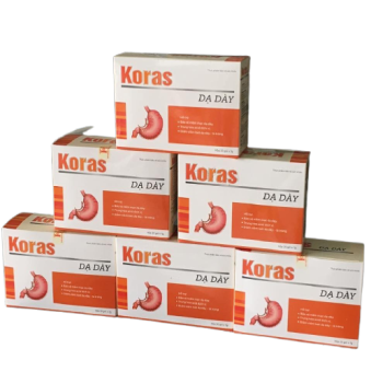Giảm tình trạng đau dạ dày, đầy bụng, chướng bụng, ợ chua, trào ngược dạ dày - Dạ dày Koras - Hộp 20 gói - Sạch khuẩn HP bảo vệ dạ dày - Hộp 20 gói