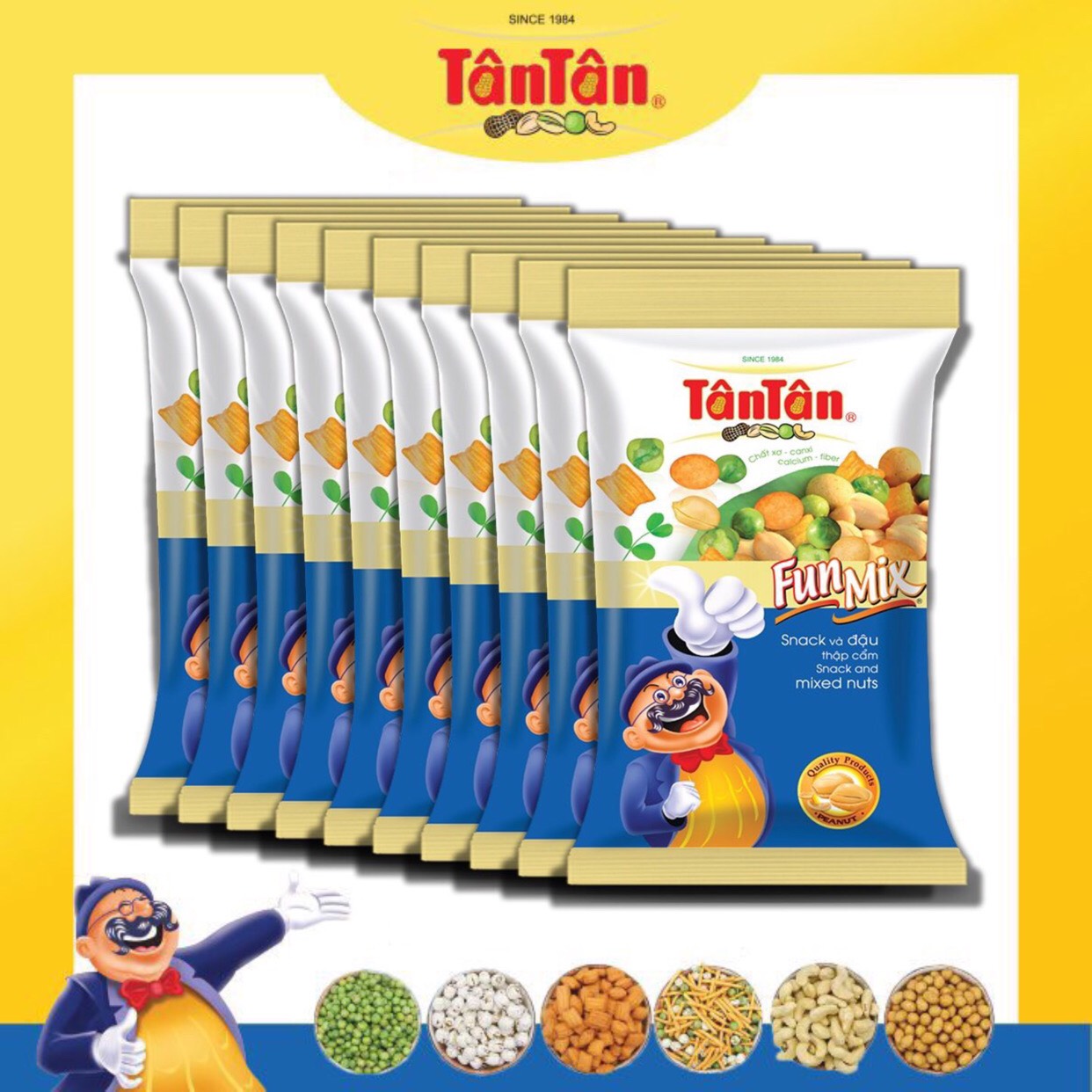 Snack và đậu thập cẩm tân tân 30g - combo 5 gói