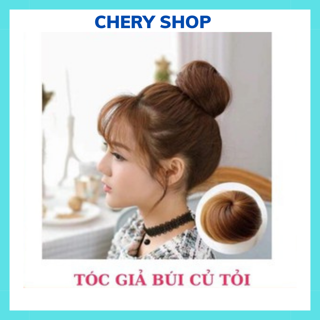 Tóc giả búi, búi củ tỏi cao cấp dành cho nàng siêu tiện lợi ngày hè