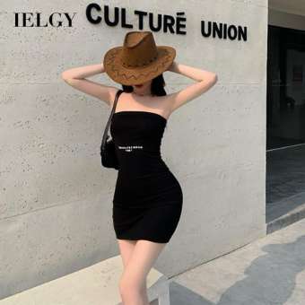 IELGY Váy Ống Ngắn Váy Hông Bó Sát Cổ Thấp Eo Cho Nữ