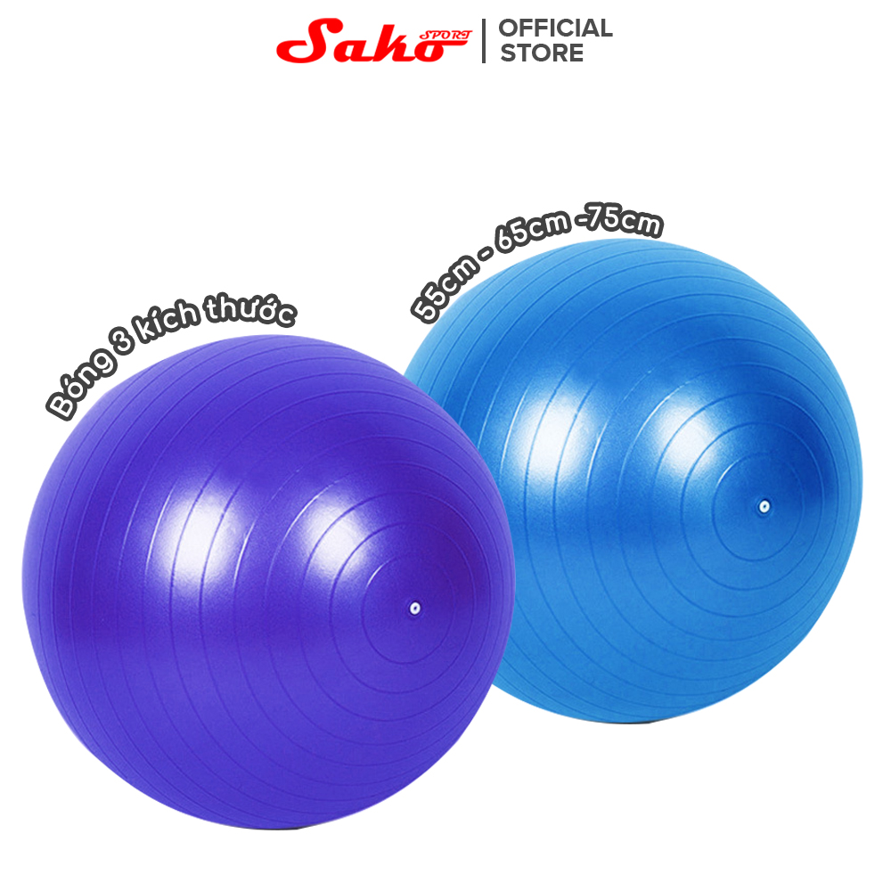 Bóng tập yoga sako 55cm, 65cm, 75cm cao cấp chống nổ-bongt55
