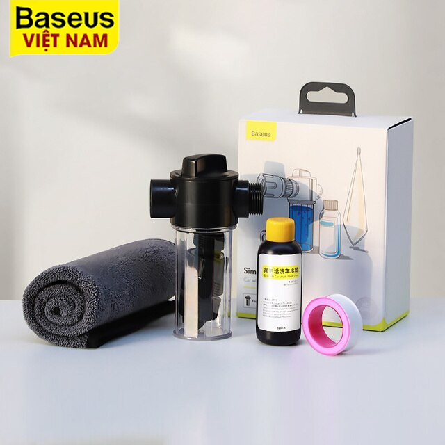Bộ dụng cụ rửa xe [Bọt nồi + Dung dịch rửa xe + Khăn lau + Băng dính nước] - Thương Hiệu Baseus - Phân phối bởi Baseus Vietnam
