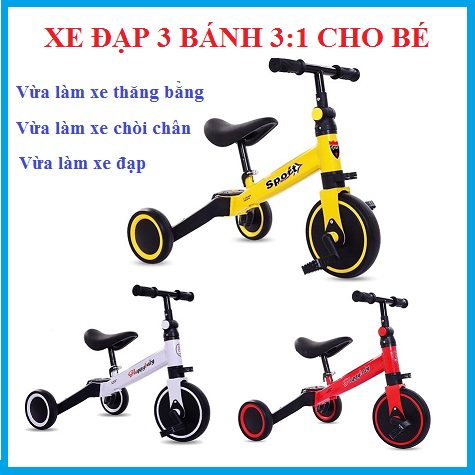 Xe đạp 3 bánh-xe chòi chân thăng bằng SPORT 3:1 cho bé từ 1 -6 tuổi.Hàng cao cấp.BẢO HÀNH 1 NĂM