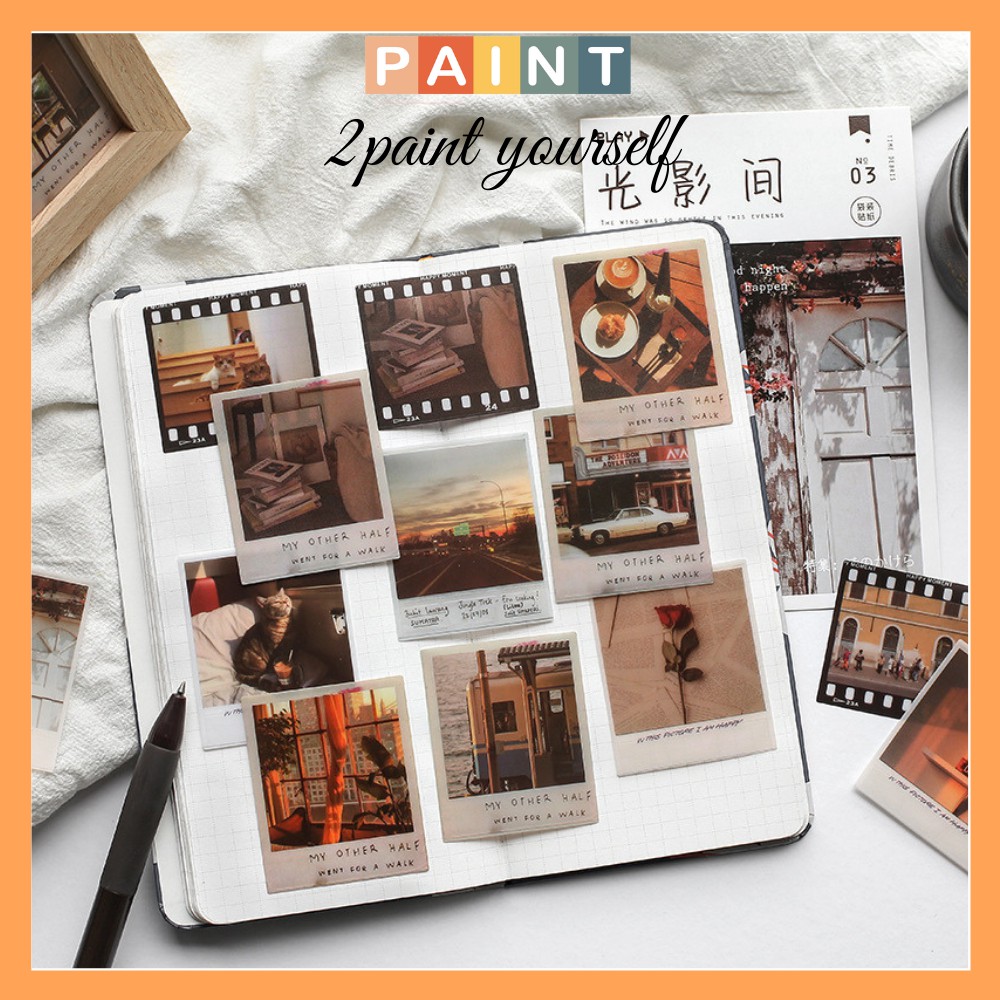 Sticker dán sổ Bộ 40 tấm trang trí sổ tay Vintage Decor