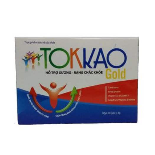 Tokkao Gold - Cốm bổ sung canxi cho bé, giúp phát triển chiều cao và cân nặng - Hộp 20 gói