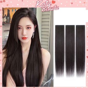 Set 3 Tóc giả kẹp thẳng dài đẹp cho nữ Koty, tóc giả nửa đầu thẳng làm dày tóc tự nhiên