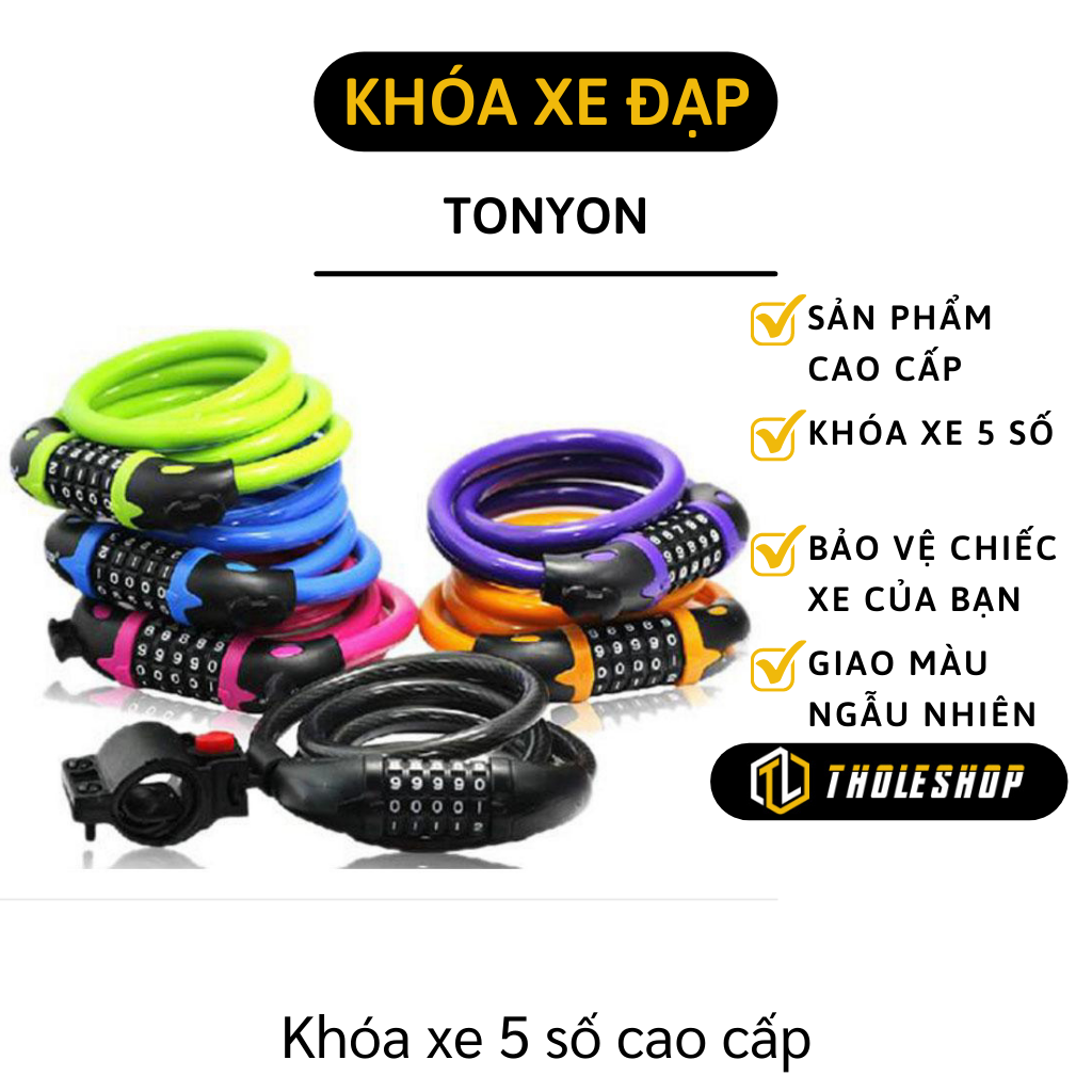 Vòng khóa xe đạp, xe máy bảo mật 5 số cực an toàn dài 1.2m - Khóa xe chống trộm cho xe đạp và xe máy - Khóa mật khẩu cho xe đạp và xe máy