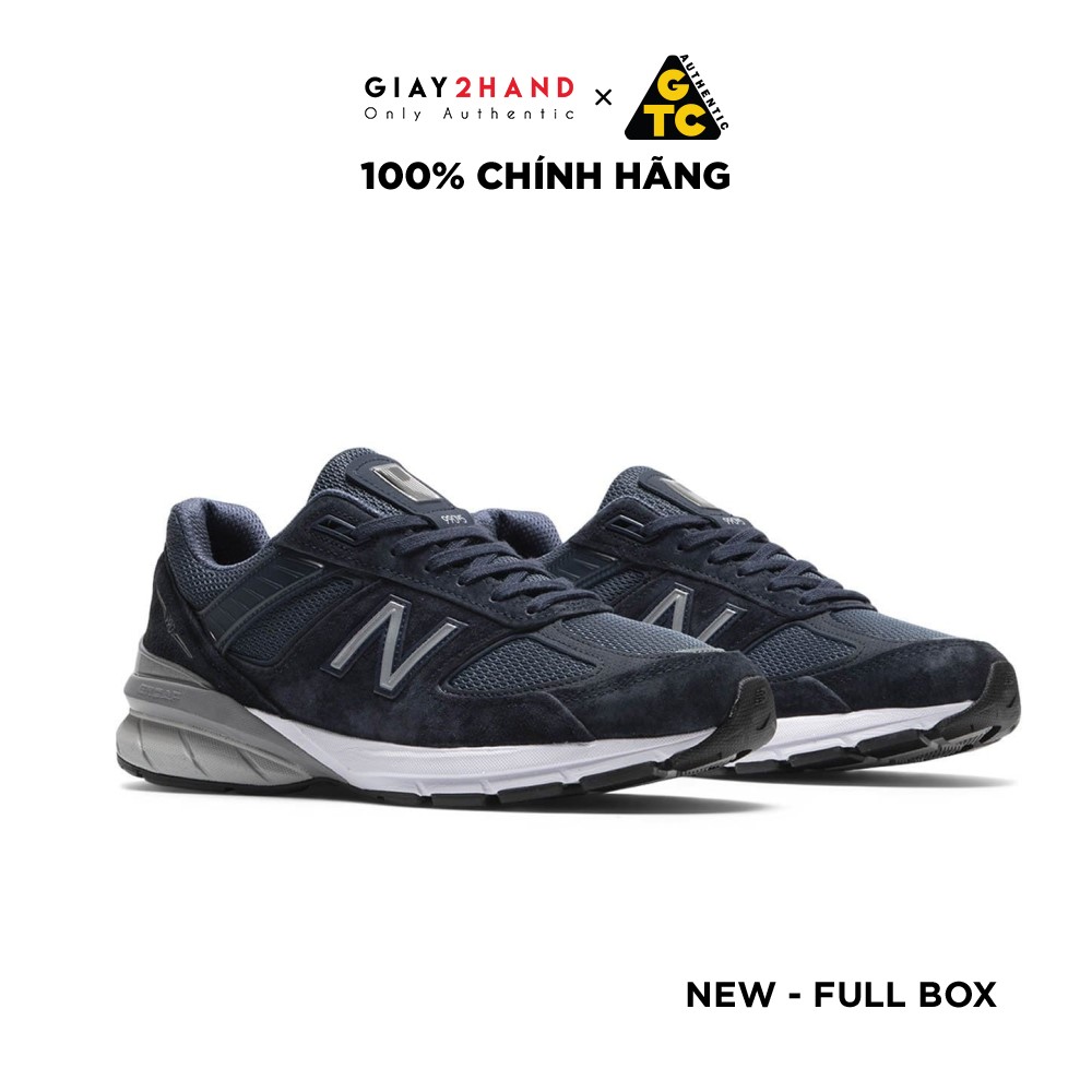 Giày sneaker thể thao auth new balance 990v5 made in usa navy m990nv5 chính hãng 100%
