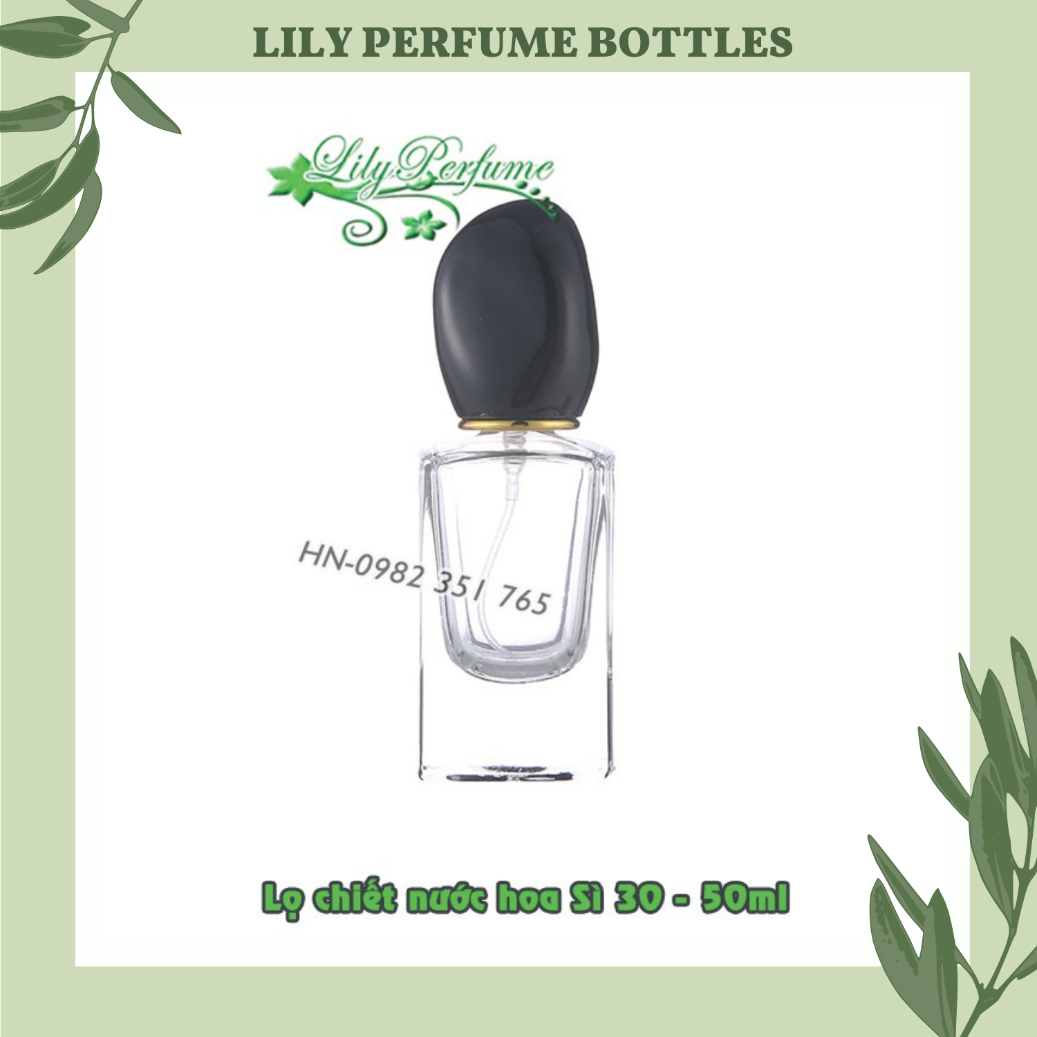 Lọ chiết nước hoa thủy tinh 30ml - 50ml thiết kế sì duyên dáng