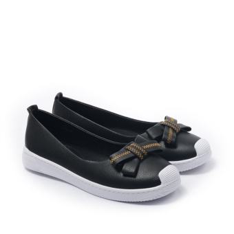 Giày lười nữ phối nơ chéo xinh xắn màu đen, gc bq03 B.Q thương hiệu Việt mềm mại, làm toát lên vẻ trẻ trung, thanh lịch.