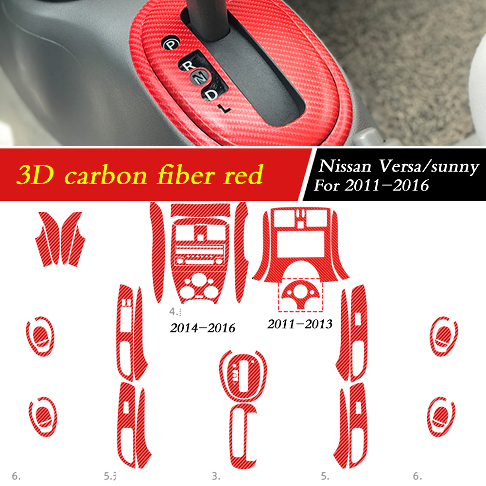 Miếng dán thay đổi màu sắc bảng điều khiển trung tâm nội thất ô tô 3d/5d bằng sợi carbon tạo kiểu xe hơi đề can cho nissan versa sunny 2011-2016 5 đơn hàng