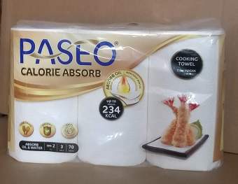Khăn giấy bếp Paseo Calorie Absorb gói 3 cuộn