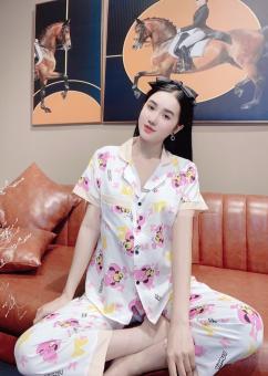 Đồ bộ pijama lụa cao cấp loại 1 hàng thiết kế cao cấp cam kết y hình xưởng tự chụp bán lẻ giá sỉ - Đồ bộ mặc nhà size 38 đến 62 ký