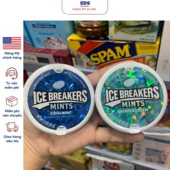Kẹo ngậm thơm miệng không đường Ice Breakers Mints - EDS Hàng Mỹ