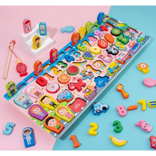 Bộ Bảng Số Thông Minh Cho Bé.Bộ Đồ Chơi Câu Cá Và Ghép Số Học Đếm 63 Chi Tiết Cho Bé