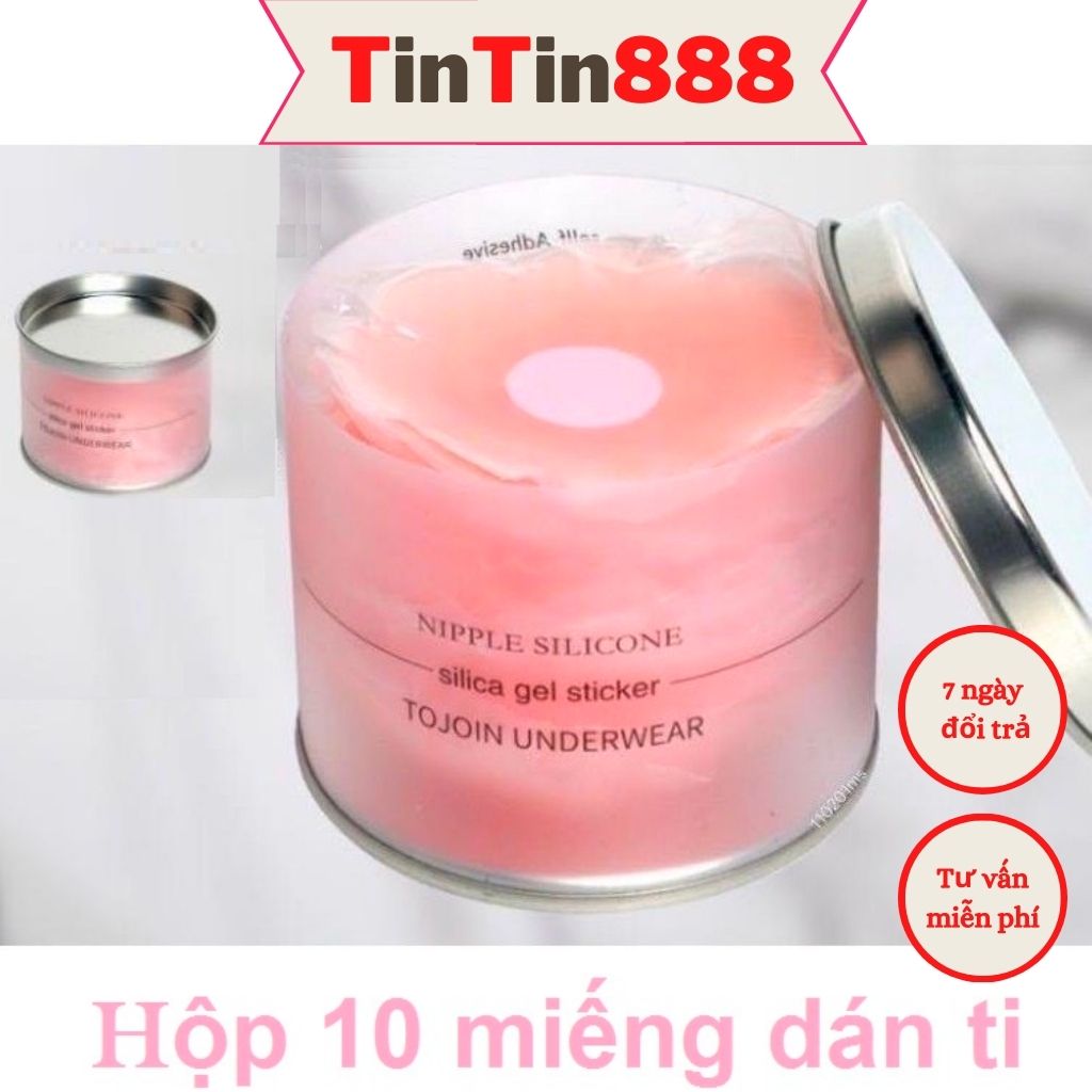 Hộp dán ti silicon ❤️ Hộp 10 miếng dán đầu ti trong suốt ❤️ Miếng dán ngực chống nước nâng ngực chống chảy xệ - Miếng dán nhũ hoa dùng được nhiều lần chắc chắn  - TinTin888
